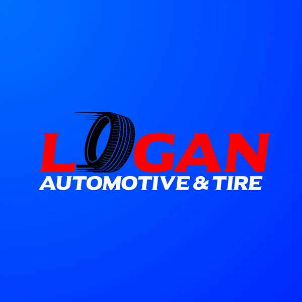 Logan Automotive & Tire logo with a rolling tire as the O in LOGAN